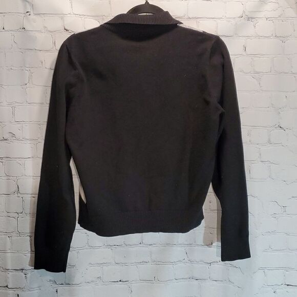 Liumilac black argyle cropped sweater size M - Picture 6 of 8